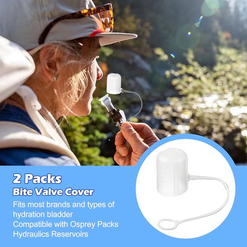 Enhon 2 Packs Bite Valve Cover Replacement for Water Bladder, Compatible with Osprey Packs Hydraulics Reservoirs, Bite Valve Cover Protector Accessory for Hydration Pack Mouthpiece - Image 3