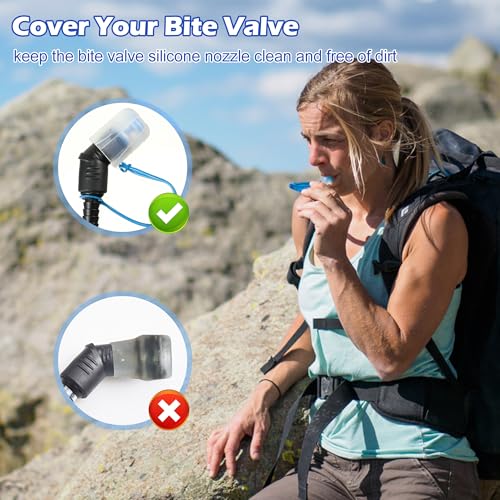 Enhon 2 Packs Bite Valve Cover Replacement for Water Bladder, Compatible with Osprey Packs Hydraulics Reservoirs, Bite Valve Cover Protector Accessory for Hydration Pack Mouthpiece - Image 5