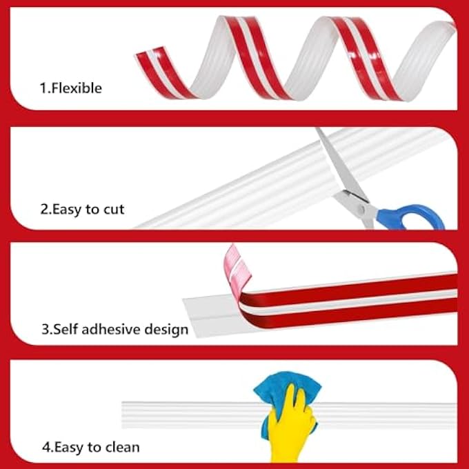 FLEXIBLE WALL CORNER PROTECTOR TRIM, PEEL AND STICK MOLDING TRIM FOR INSIDE AND OUTSIDE CORNERS, SELF ADHESIVE EDGE PROTECTOR FOR CEILING AND WALLS, 300CM X 4CM STRIP - Image 3