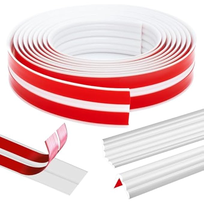 FLEXIBLE WALL CORNER PROTECTOR TRIM, PEEL AND STICK MOLDING TRIM FOR INSIDE AND OUTSIDE CORNERS, SELF ADHESIVE EDGE PROTECTOR FOR CEILING AND WALLS, 300CM X 4CM STRIP - Image 1