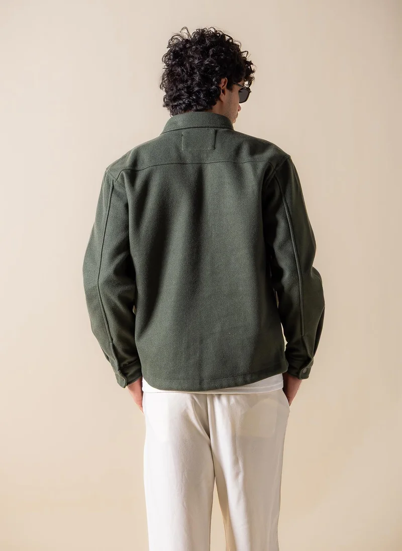 SHAPES SUEDE DETAILED OVER SHIRT