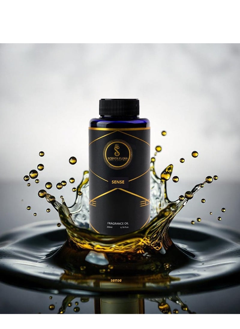 Scenta Flora - SENSE - Diffuser Aroma Oil - Refreshing, Floral, and Woody Fragrance for Scent Diffusers - Aromatherapy (200 ml) - Image 1