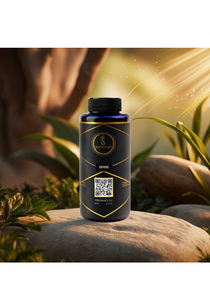 Scenta Flora - SENSE - Diffuser Aroma Oil - Refreshing, Floral, and Woody Fragrance for Scent Diffusers - Aromatherapy (200 ml) - Image 1