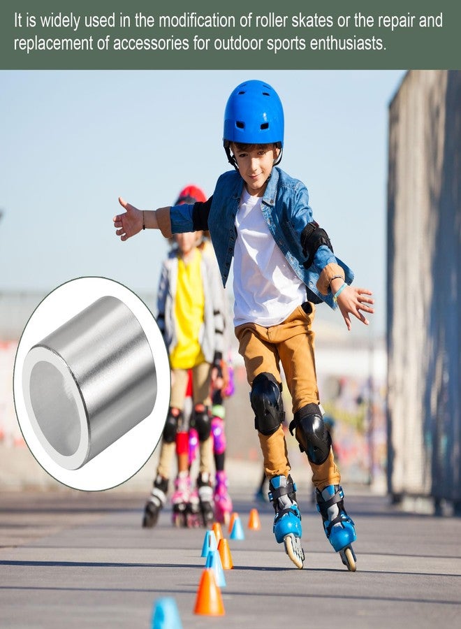 YOKIVE 8 Pcs Inline Axle Bearing Spacers, Skates Speed Spacer, Great for 8mm Axle Roller (Silver, 11 x 8.1 x 10.3mm) - Image 3