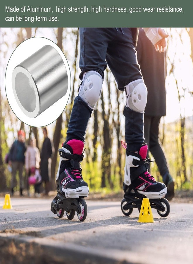 YOKIVE 8 Pcs Inline Axle Bearing Spacers, Skates Speed Spacer, Great for 8mm Axle Roller (Silver, 11 x 8.1 x 10.3mm) - Image 4