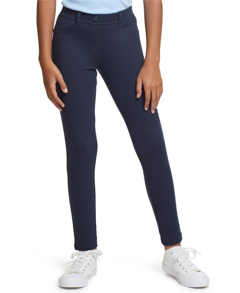 Izod Girls School Uniform Stretch Jegging Pant, Navy, 8 - Image 2