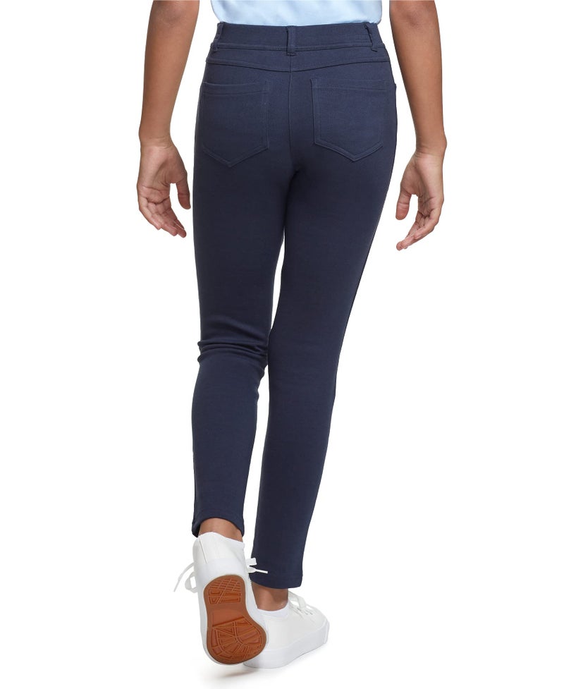 Izod Girls School Uniform Stretch Jegging Pant, Navy, 8 - Image 3