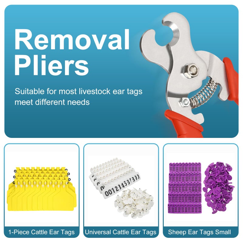 MUDUOBAN Stainless Steel Ear Tag Removing Tool for Cattle Sheep Goat Pig Ear Tag Remover Applicators Pliers by Livestocktool - Image 2