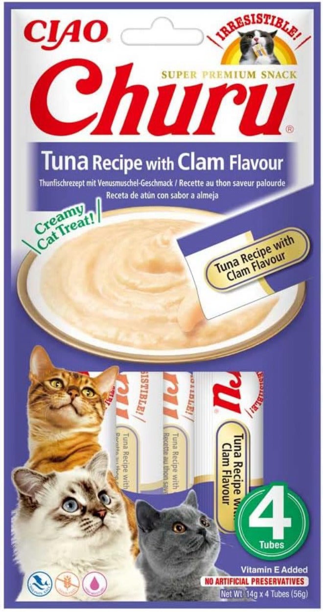 Inaba churu treat for cats tuna with clam 4 * 14g