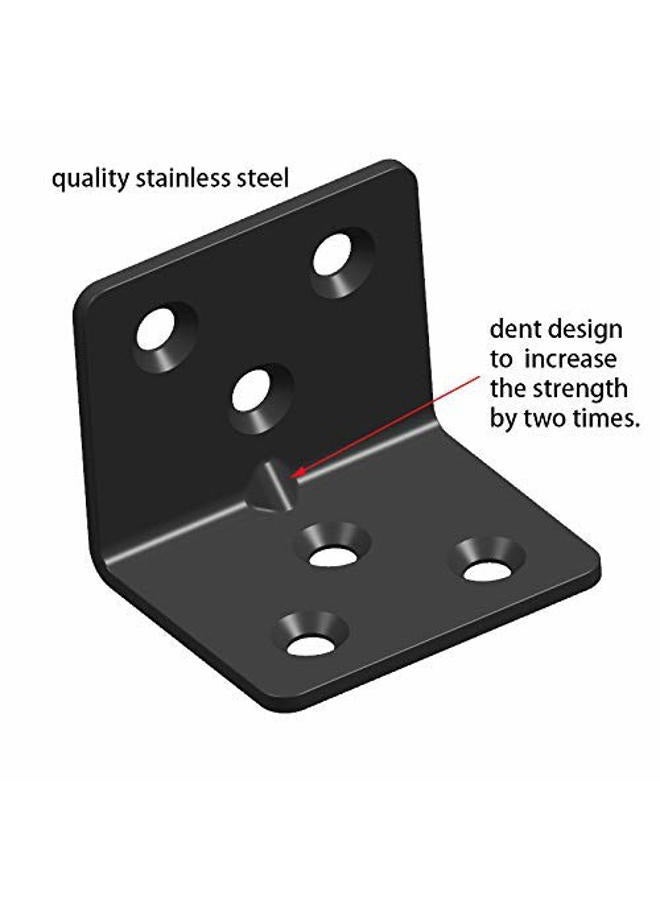 Aufuga Black Stainless Steel Shelf Bracket,Joint Right Angle Bracket,L Shape Heavy Duty Metal Corner Brace Shelf Supporter (16 Pcs) (1.5x1.18x1.18x0.06) - Image 3