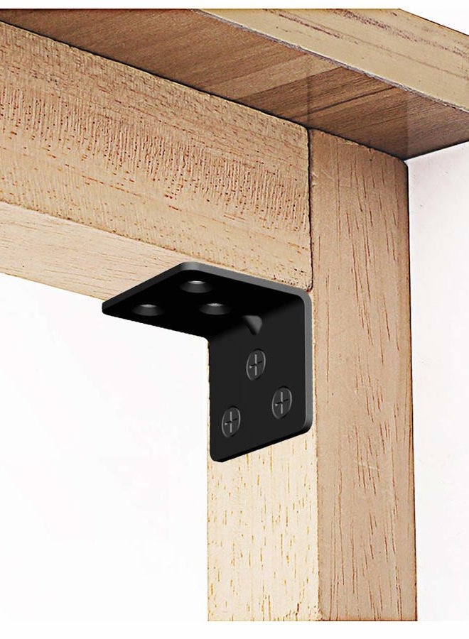 Aufuga Black Stainless Steel Shelf Bracket,Joint Right Angle Bracket,L Shape Heavy Duty Metal Corner Brace Shelf Supporter (16 Pcs) (1.5x1.18x1.18x0.06) - Image 4