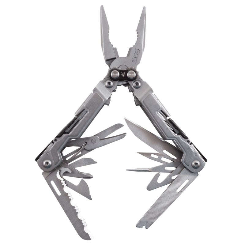 SOG SOG PowerPint Mini Compact Stainless Steel Multi-Tool |18 Lightweight Specialty Tools & SOG Multitool Pliers Pocket Knife, Stone Wash  - Image 1