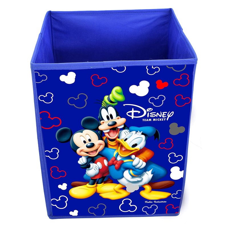 Kuber Industries Kuber Industries Disney Team Mickey Print Non Woven Fabric Foldable Laundry Organiser with Handles (Set of 2, Royal Blue)-KUBMART3450  - Image 4