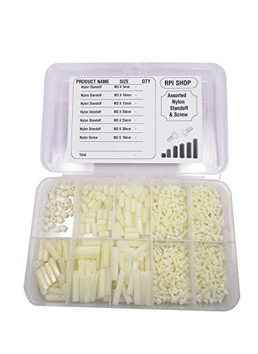 Rpi shop Rpi shop 180 Pcs Assorted M3 Female to Female full threaded Nylon Hex Standoff And Nylon Screw Kit For Quadcopter Drone Computer Circuit Board PCB DIY project  - Image 4