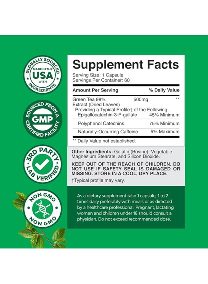 Natures Craft Green Tea Extract Capsules - Pure Extract - Weight Loss Pills - Burn Belly Fat - Metabolism Booster - Lose Weight Fast - for Men and Women Natural Detox Cleanse - Image 2