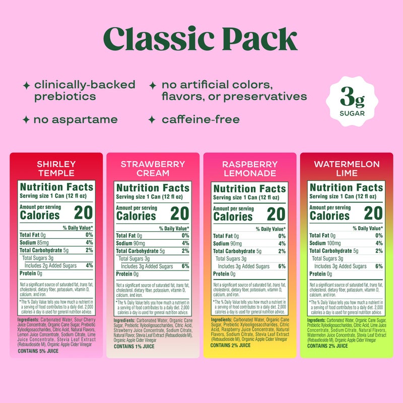 Bloom Nutrition Bloom Pop Prebiotic Soda 12 Pack, Variety Pack, 12oz Cans | Prebiotic Soda for Gut Health, Low Calorie Soda, No Caffeine, Healthy Soft Drink Alternative - Image 2