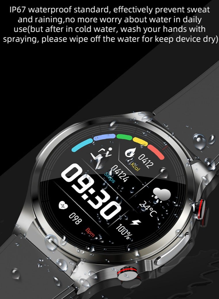 AROAQ W11 Pro Smart Watch, 1.32" Hd Color Screen Multifunction Smart Wrist Watch, Ai Intelligence Smart Fitness Watch With Ppg+ecg Blood Pressure Heart Rate Temperature Monitoring, (Silver Black) - Image 3