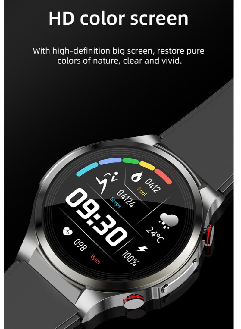 AROAQ W11 Pro Smart Watch, 1.32" Hd Color Screen Multifunction Smart Wrist Watch, Ai Intelligence Smart Fitness Watch With Ppg+ecg Blood Pressure Heart Rate Temperature Monitoring, (Silver Black) - Image 2