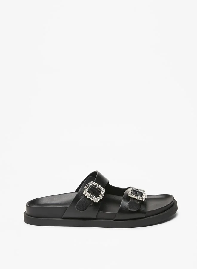 سيليست Women's Buckle Detail Slip-On Flat Sandals