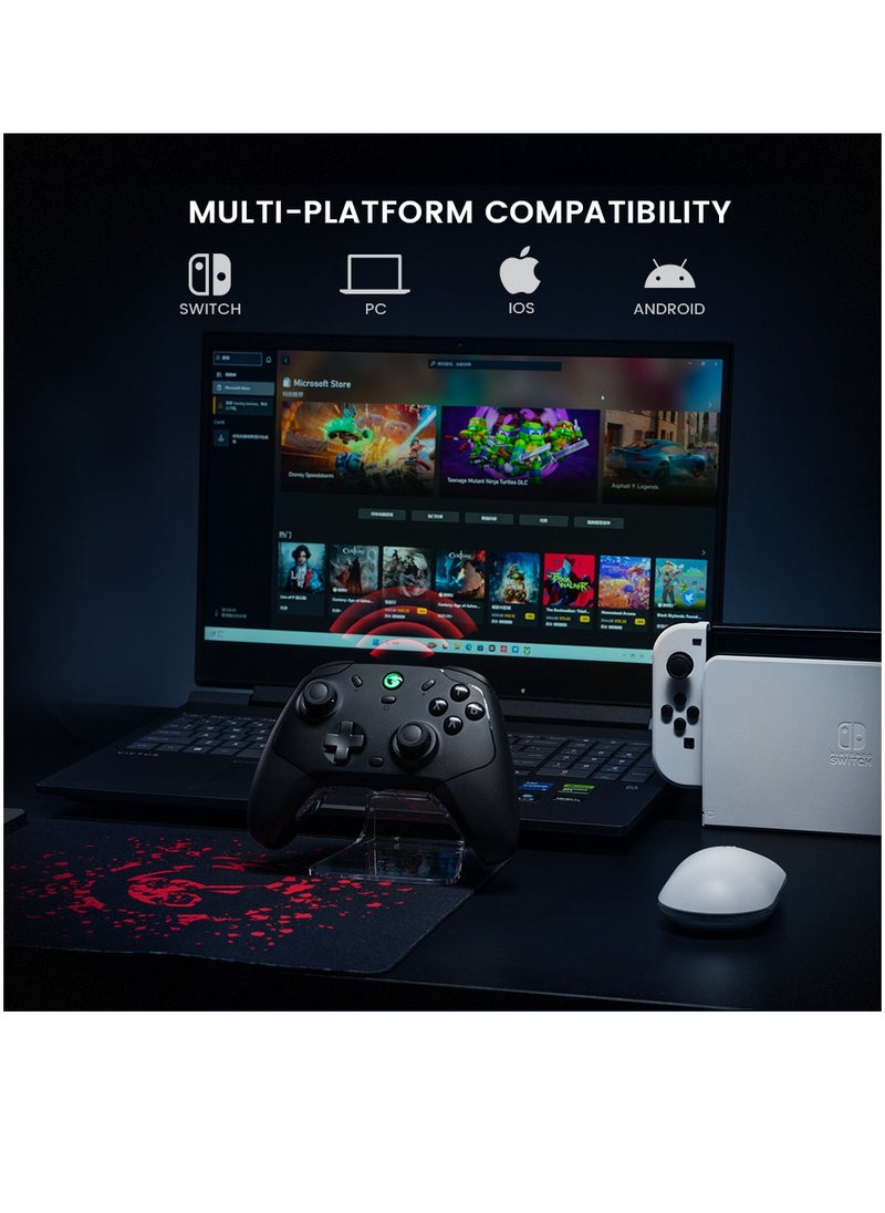 Wireless Gamepad GameSir T4 Cyclone Pro Bluetooth Game Controller for Switch/Lite/OLED Switch Remote Gamepad with Hall Effect Sensing Joystick, Compatible with Steam Deck, Android, iOS, Windows Black