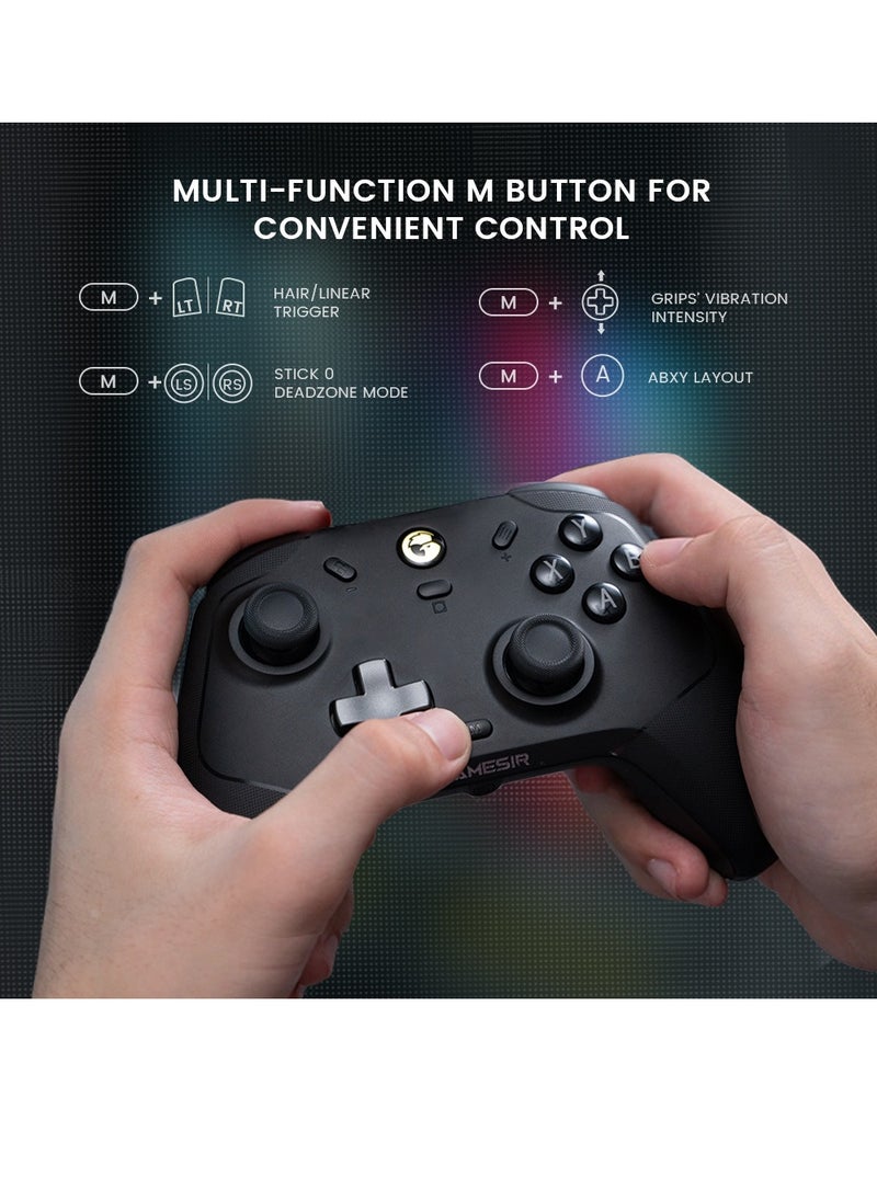 Wireless Gamepad GameSir T4 Cyclone Pro Bluetooth Game Controller for Switch/Lite/OLED Switch Remote Gamepad with Hall Effect Sensing Joystick, Compatible with Steam Deck, Android, iOS, Windows Black
