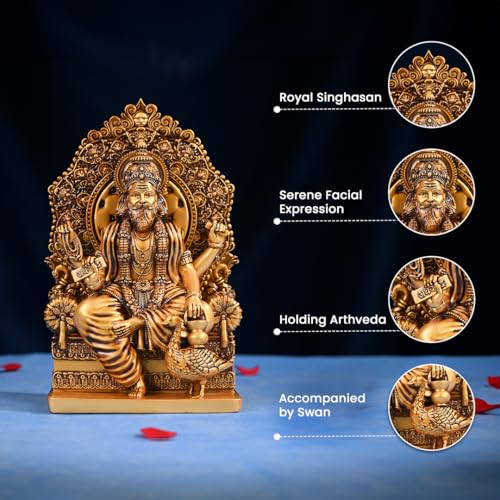 Artarium Resin Lord Vishwakarma Idol Brahma Ji Murti Bhagwan Vishwakarma Murti for Car Dashboard and Home Decor (Vishwakarma Ji 4 Inch) - Image 5