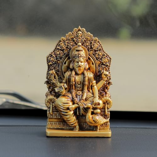 Artarium Resin Lord Vishwakarma Idol Brahma Ji Murti Bhagwan Vishwakarma Murti for Car Dashboard and Home Decor (Vishwakarma Ji 4 Inch) - Image 2