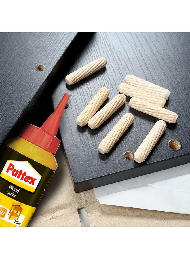 Pattex لاصق باتكس الخشبي سريع الجفاف، لاصق فينيل للتثبيت، التجميع، التغليف أو التغطية على الأسطح الخشبية، لاصق أبيض، 1x250 غ - Image 4