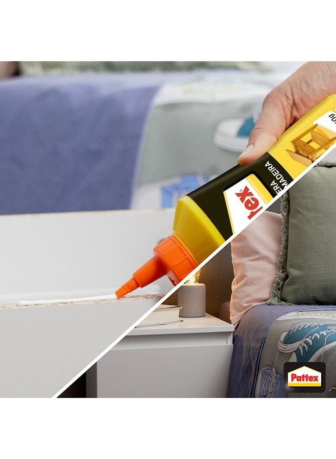 Pattex لاصق باتكس الخشبي سريع الجفاف، لاصق فينيل للتثبيت، التجميع، التغليف أو التغطية على الأسطح الخشبية، لاصق أبيض، 1x250 غ - Image 2