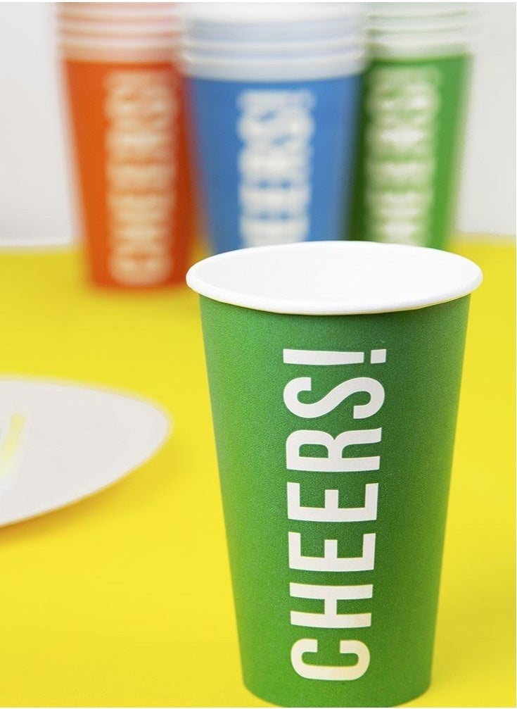 Talking Tables - Green Cheers Eco Party Cup 16oz 8pack - Image 1