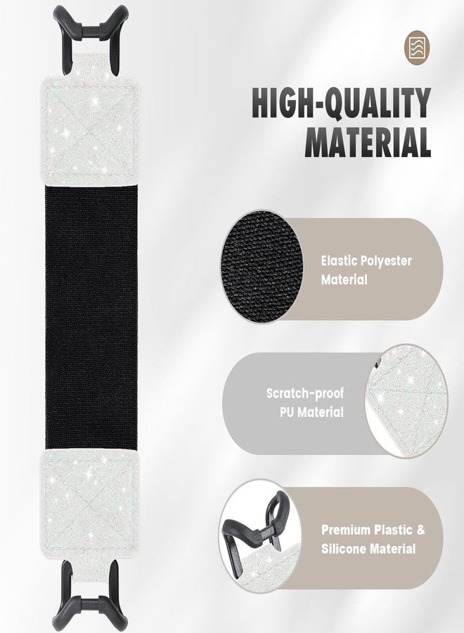 MoKo Security Hand-Strap for 9-11 Inch Tablet, iPad/IP-ad Pro/iPad Air/Kindle Fire HD/Samsung, Black High-Elasticity Versatile Hand Strap Lightweight Finger Grip Holder, Glitter White - Image 3