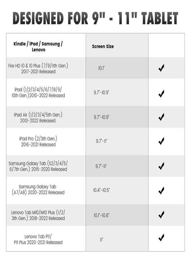 MoKo Security Hand-Strap for 9-11 Inch Tablet, iPad/IP-ad Pro/iPad Air/Kindle Fire HD/Samsung, Black High-Elasticity Versatile Hand Strap Lightweight Finger Grip Holder, Glitter White - Image 2