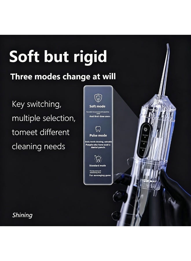 MORTICO Water Flosser For Teeth Cordless 330Ml Portable Oral Irrigator Flosser 3 Cleaning Modes And 4 Jet Tips, Ipx7 Waterproof Black - Image 4