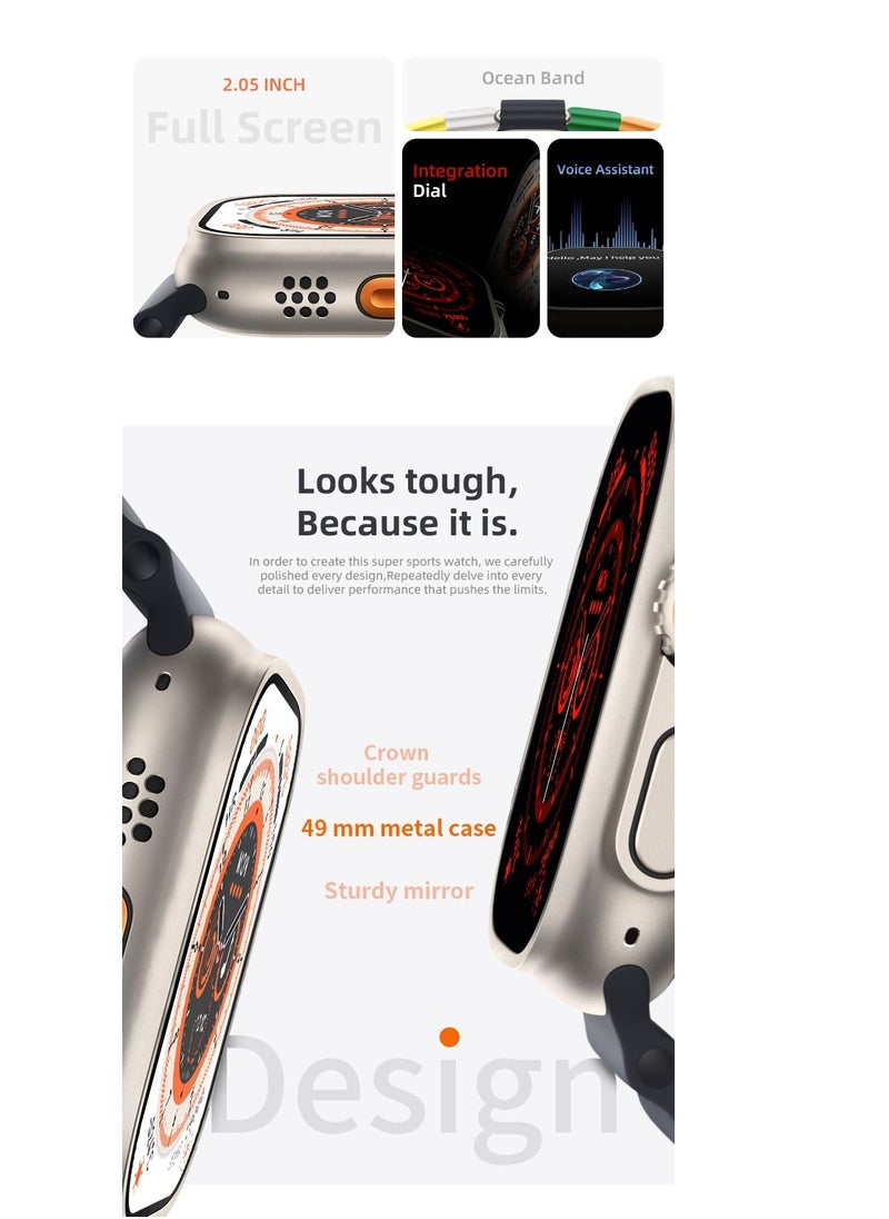 AROAQ - ZW8 Ultra MAX Smart Watch silver - Image 1