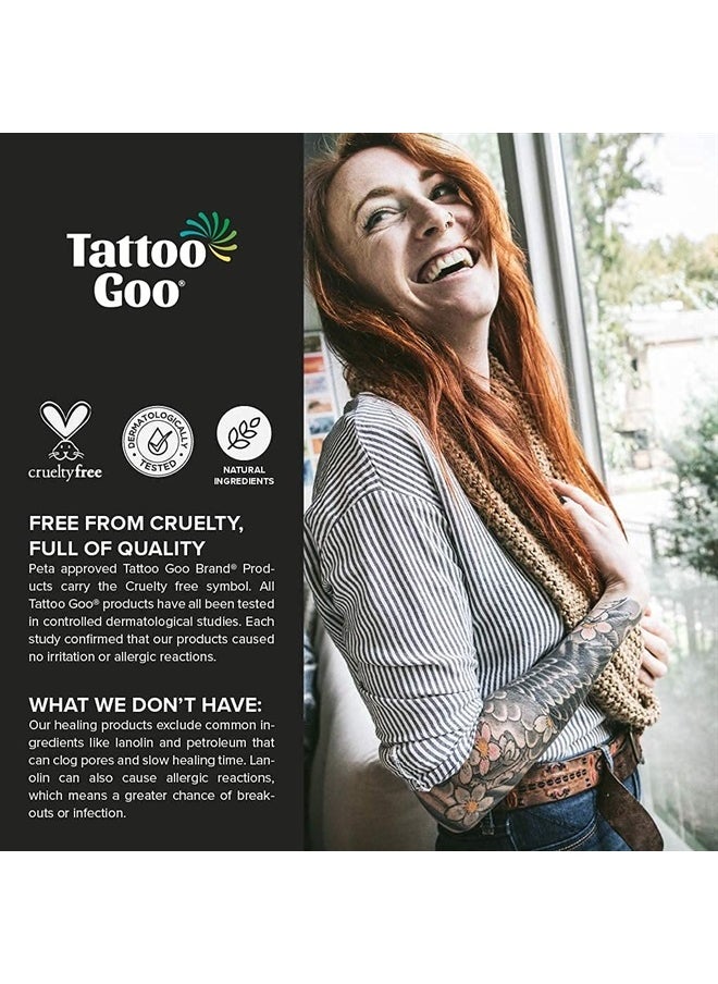 tattoo goo - Aftercare Kit Includes Antimicrobial Soap, Balm, and Lotion, Tattoo Care for Color Enhancement + Quick Healing - Vegan, Cruelty-Free, Petroleum-Free (3 Piece Set) - Image 1
