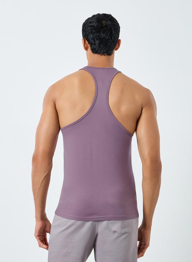 Styli Active Men Purple Graphic Print Training Tank - Image 3