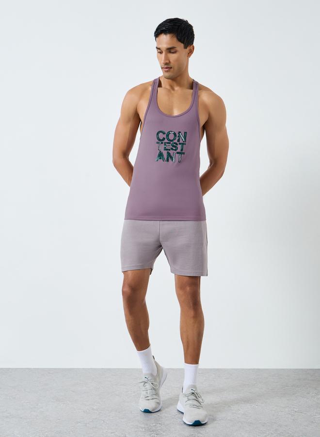 Styli Active Men Purple Graphic Print Training Tank - Image 4