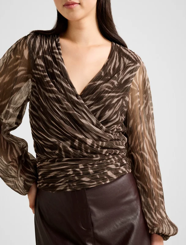 Forever New  Odette Plisse Wrap Top for Women | Best Price UAE