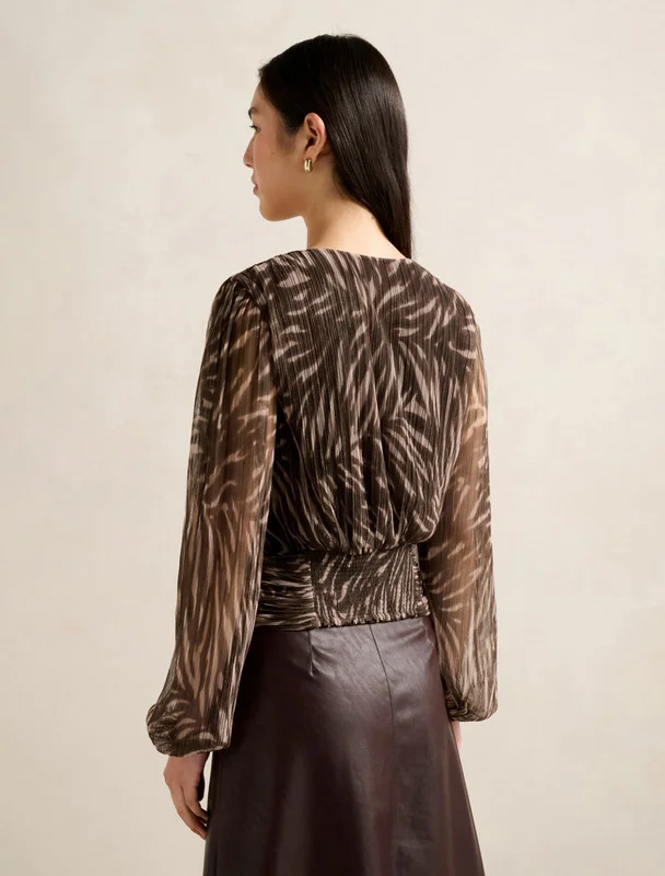Forever New  Odette Plisse Wrap Top for Women | Best Price UAE