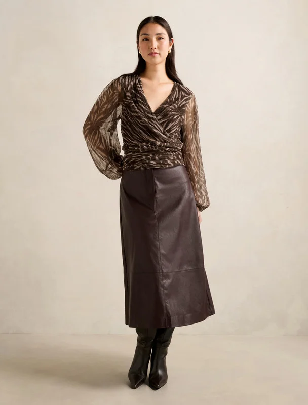 Forever New  Odette Plisse Wrap Top for Women | Best Price UAE