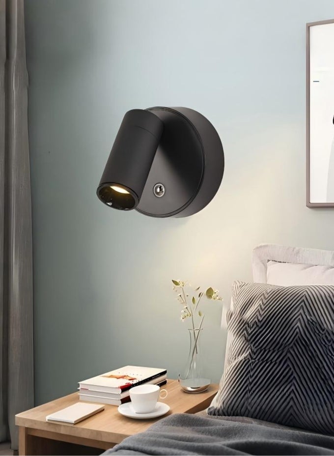 MODERN RECHARGEABLE MAGNETIC LED NIGHT LIGHT - 360 ROTATING SPOT LIGHTS INDOOR, HOME DECORATION LIGHT, PLANT SPOTLIGHT INDOOR, MAGNETIC LED READING LIGHT, WIRELESS RECHARGEABLE LITHIUM BATTERY, TOUCH ADJUSTABLE BRIGHTNESS(BLACK)
