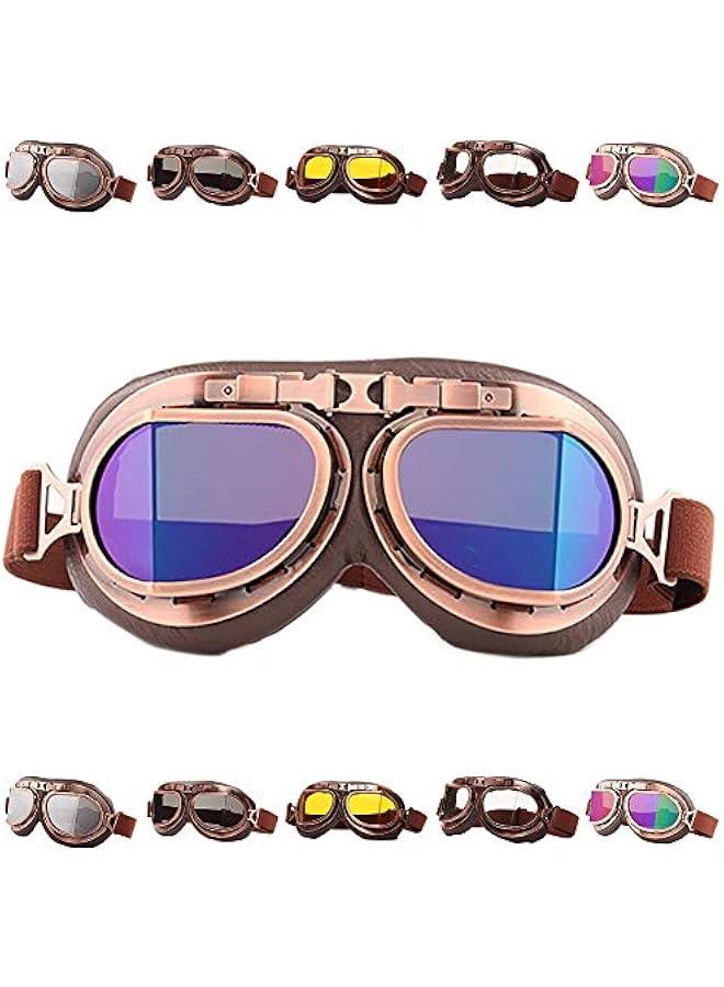 Generic Vintage Helmet Goggles Motorcycle Goggles Bike Motorcross Pilot Goggle  - Image 1
