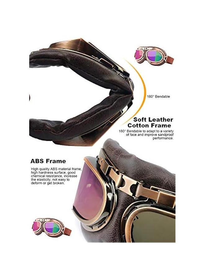Generic Vintage Helmet Goggles Motorcycle Goggles Bike Motorcross Pilot Goggle  - Image 3