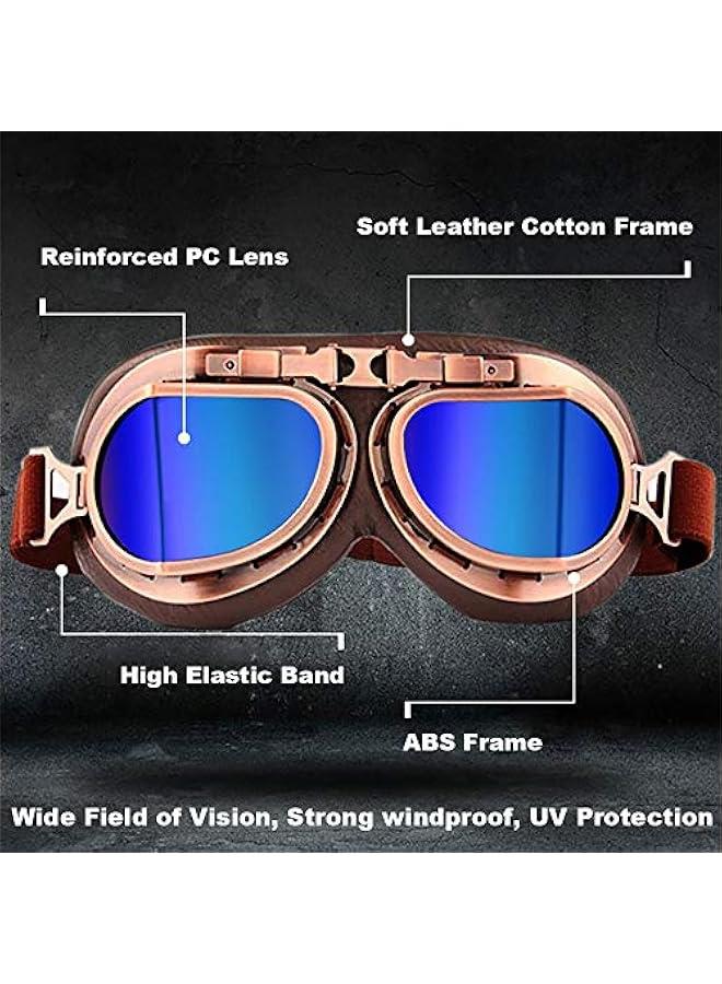 Generic Vintage Helmet Goggles Motorcycle Goggles Bike Motorcross Pilot Goggle  - Image 4