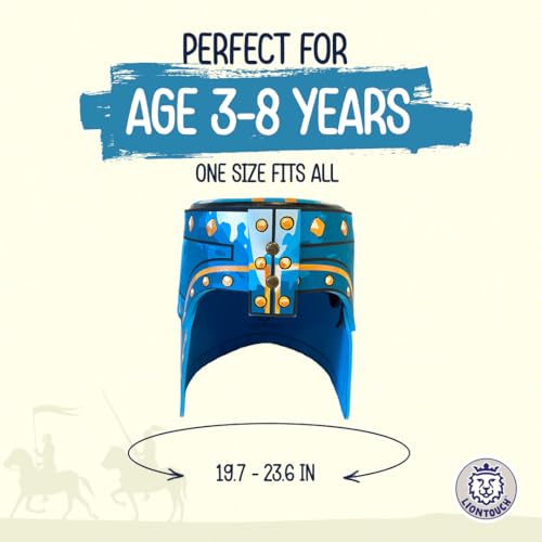Liontouch Noble Knight Helmet, Blue | Medieval Pretend Play Toy in Foam for Children with Golden Lion Theme | Battle Armor for Dress Up & Costumes for Kids & Toddlers - Image 5