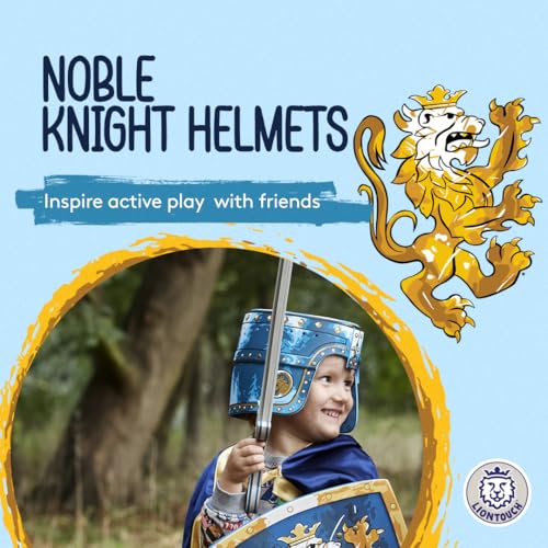 Liontouch Noble Knight Helmet, Blue | Medieval Pretend Play Toy in Foam for Children with Golden Lion Theme | Battle Armor for Dress Up & Costumes for Kids & Toddlers - Image 3