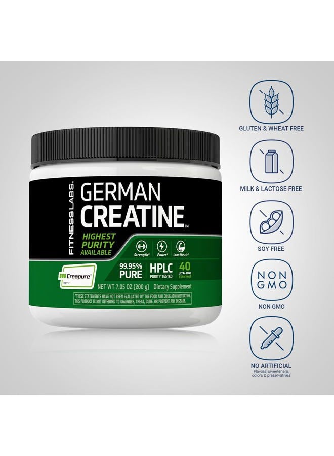 Fitness Labs German Creatine Powder | 7.05 oz | 39 Servings | Creapure | Monohydrate Powder | Non-GMO, Gluten Free Supplement  - Image 3