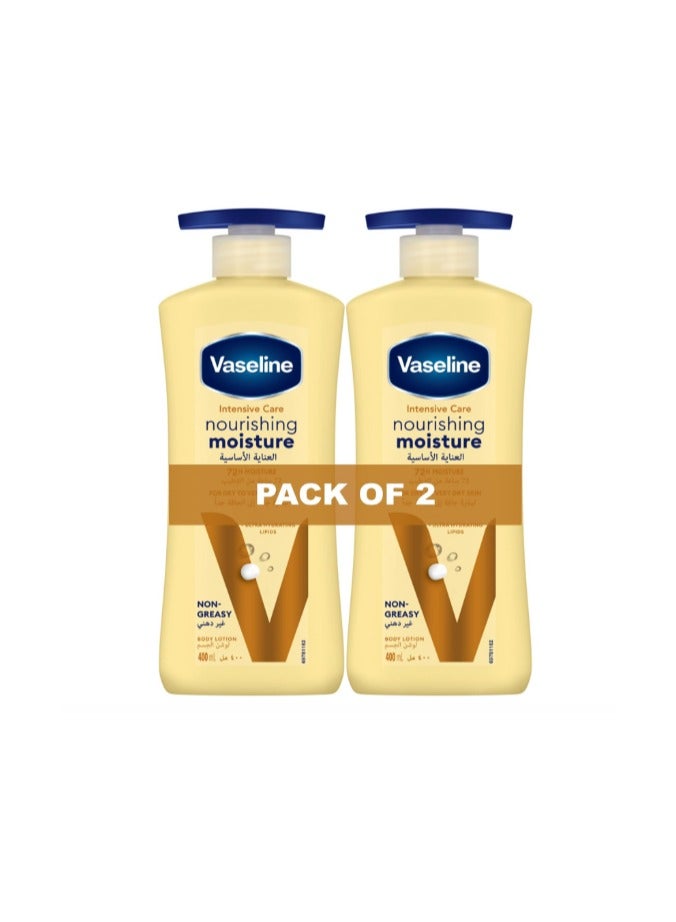Vaseline Intensive Care Nourishing Moisture Body Lotion Pack of 2 400 ml - Image 1