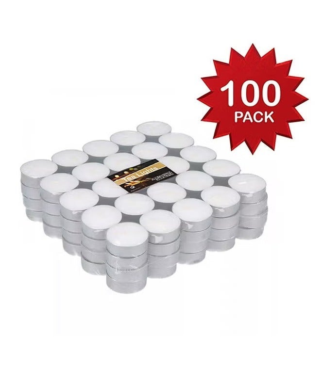 تي لايت طقم شموع مكوّن من 100 قطعة أبيض/فضي - Image 2