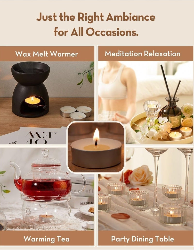 تي لايت طقم شموع مكوّن من 100 قطعة أبيض/فضي - Image 5